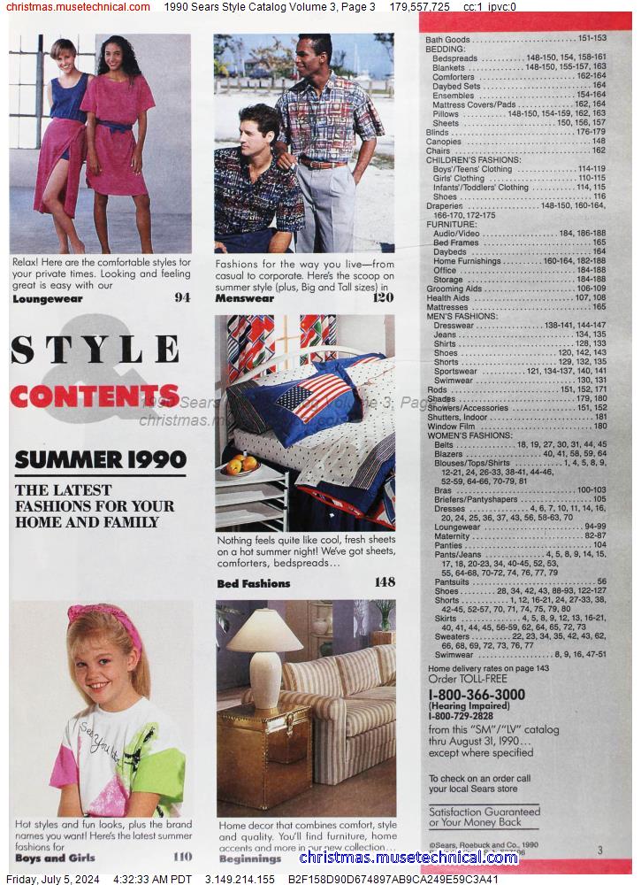 1990 Sears Style Catalog Volume 3, Page 3