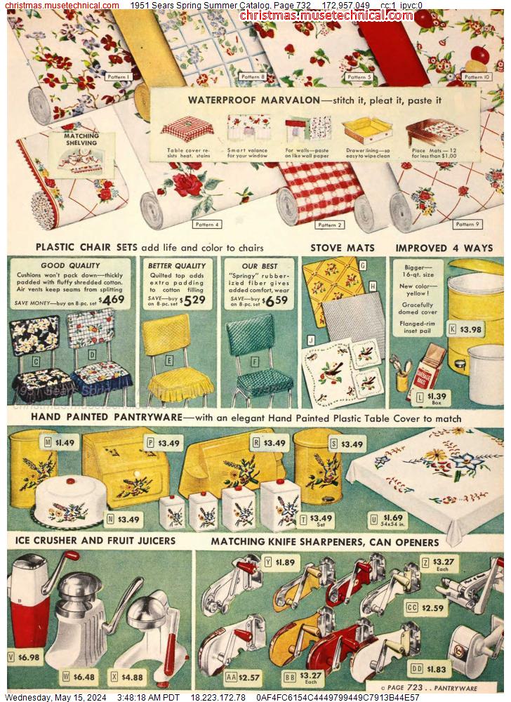 1951 Sears Spring Summer Catalog, Page 732