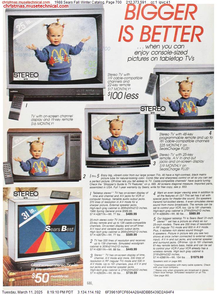 1988 Sears Fall Winter Catalog, Page 700