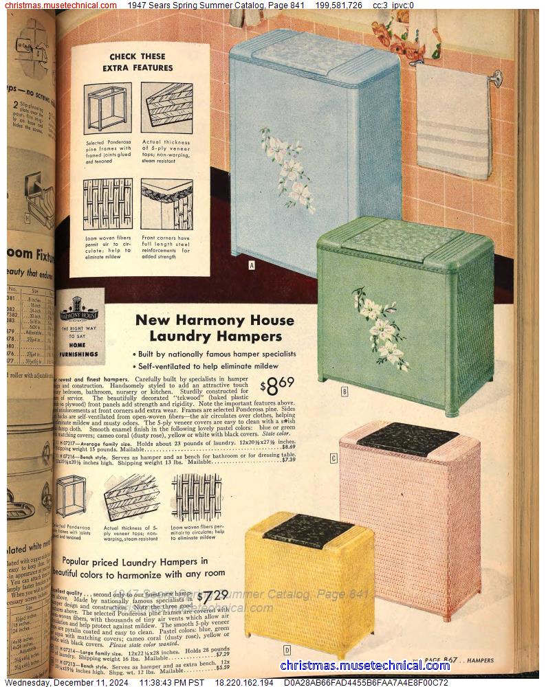 1947 Sears Spring Summer Catalog, Page 841