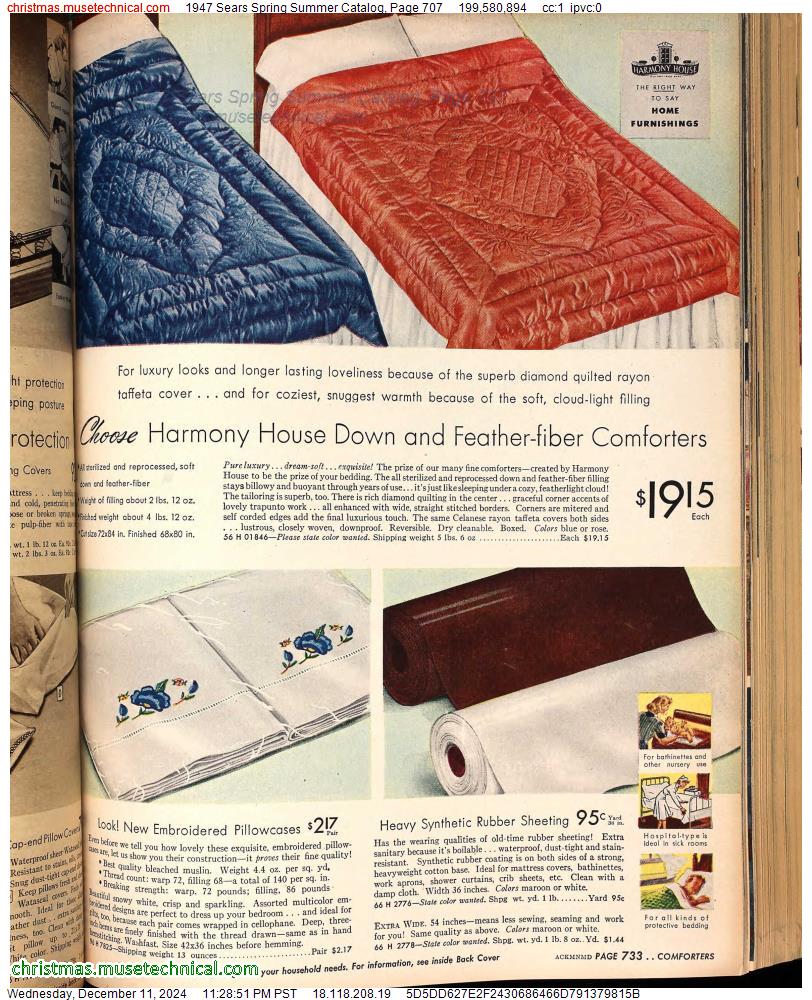 1947 Sears Spring Summer Catalog, Page 707