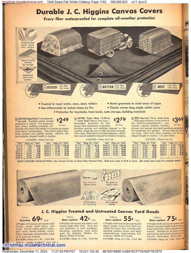 1946 Sears Fall Winter Catalog, Page 1192