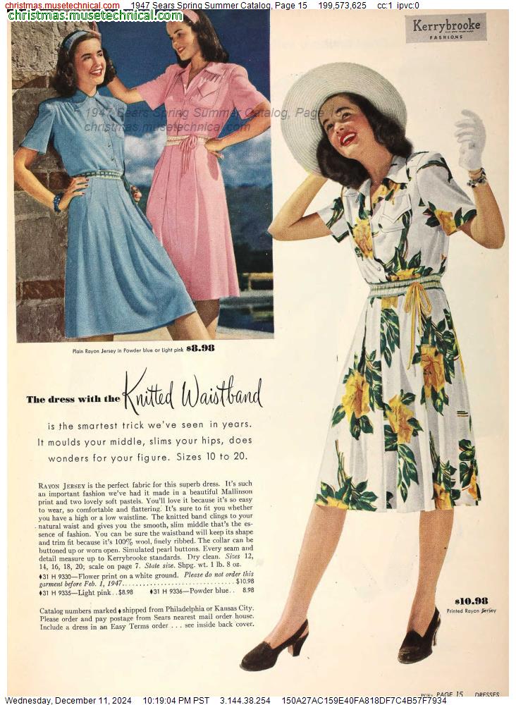 1947 Sears Spring Summer Catalog, Page 15