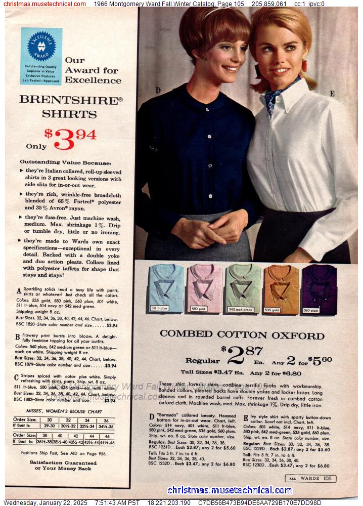 1966 Montgomery Ward Fall Winter Catalog, Page 105