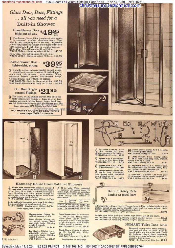 1963 Sears Fall Winter Catalog, Page 1175