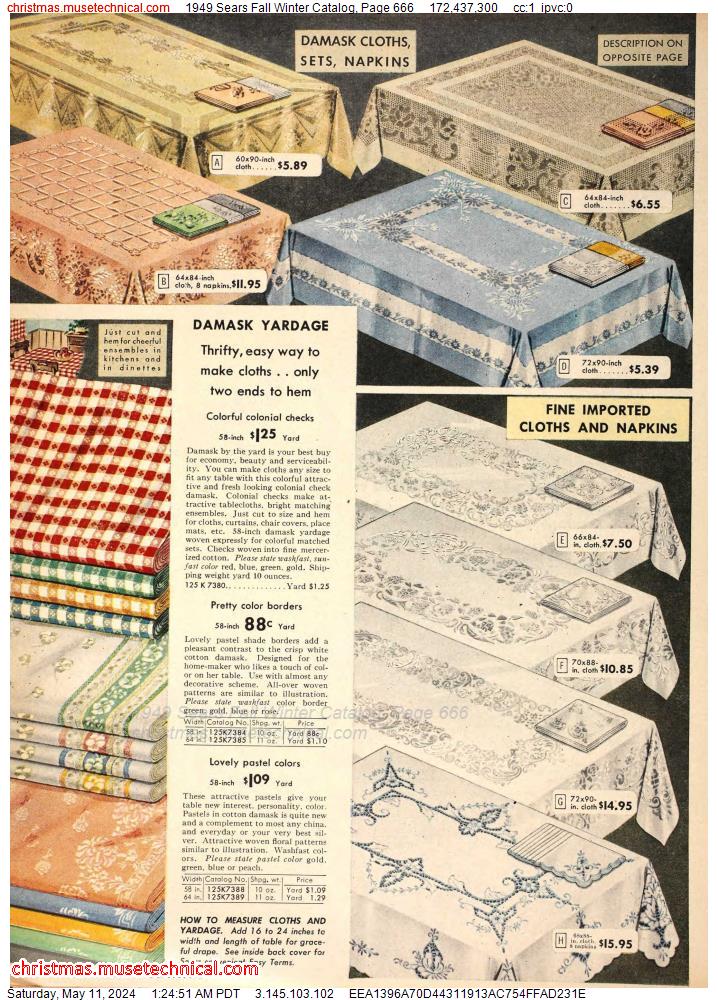 1949 Sears Fall Winter Catalog, Page 666