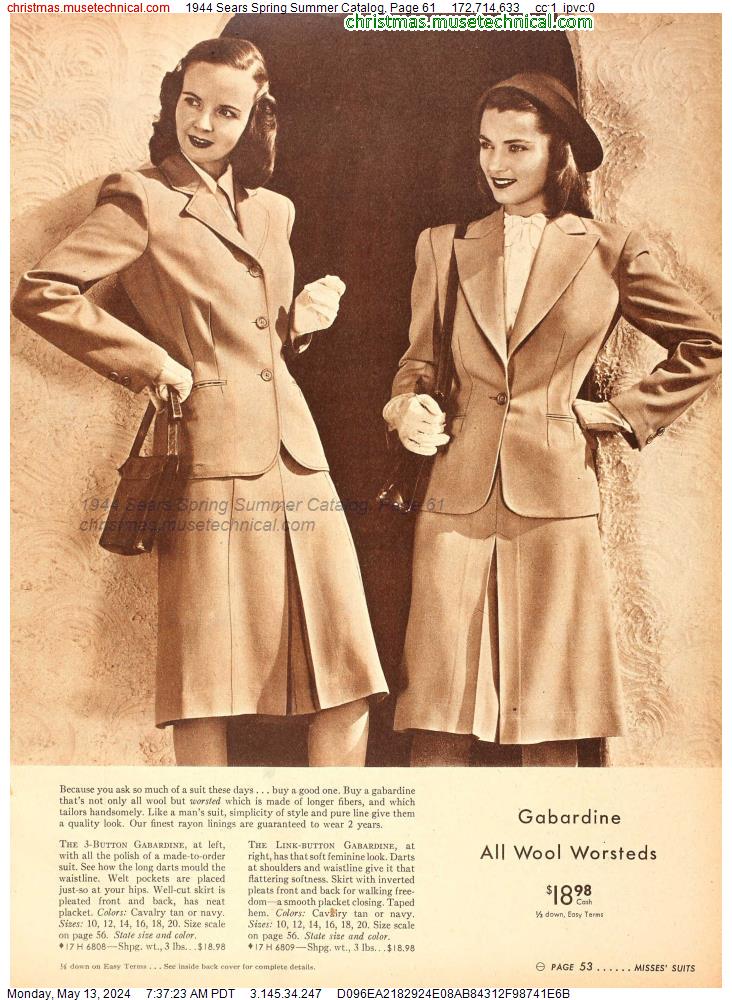 1944 Sears Spring Summer Catalog, Page 61