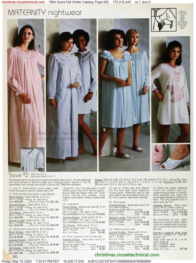 1984 Sears Fall Winter Catalog, Page 262