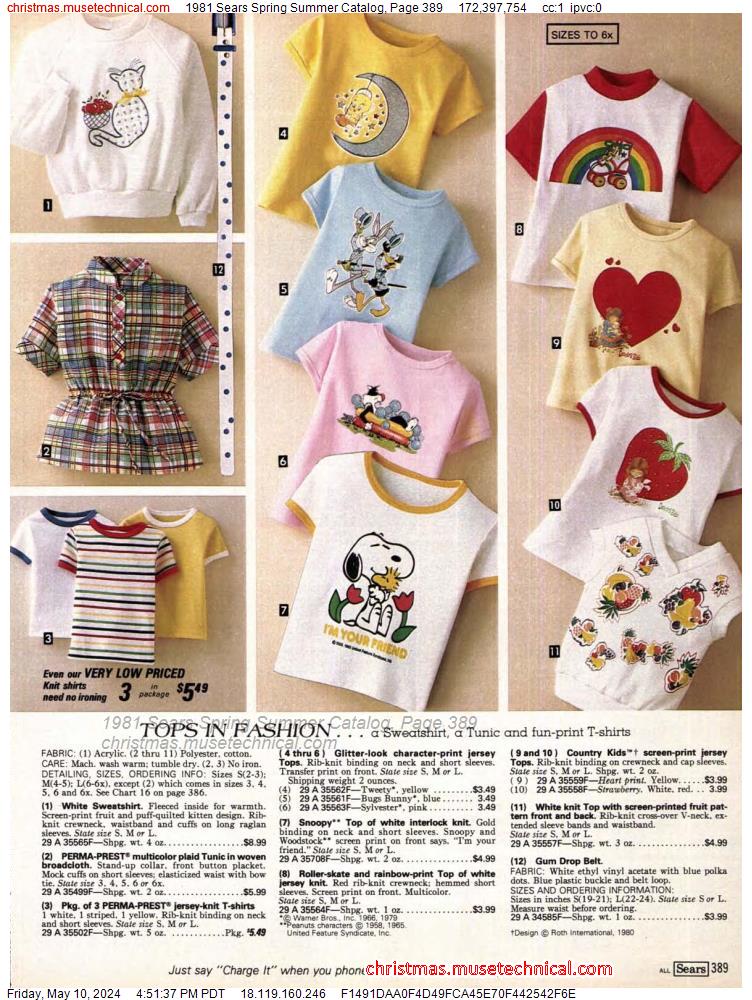 1981 Sears Spring Summer Catalog, Page 389