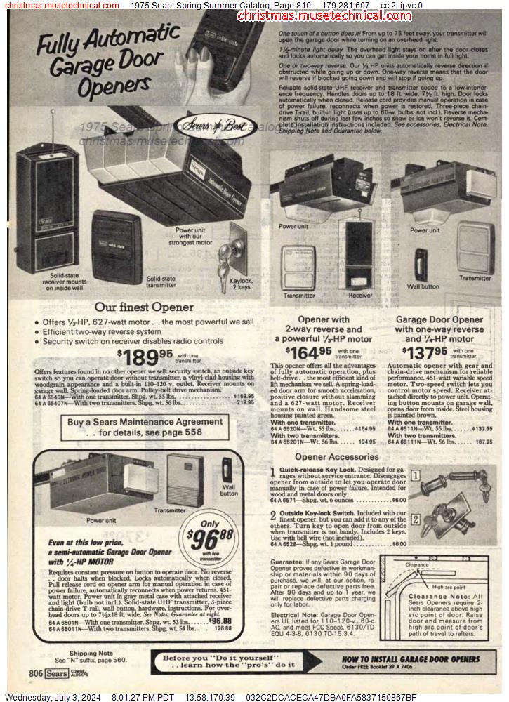 1975 Sears Spring Summer Catalog, Page 810