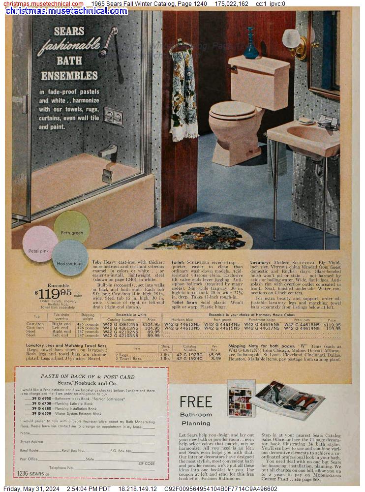 1965 Sears Fall Winter Catalog, Page 1240