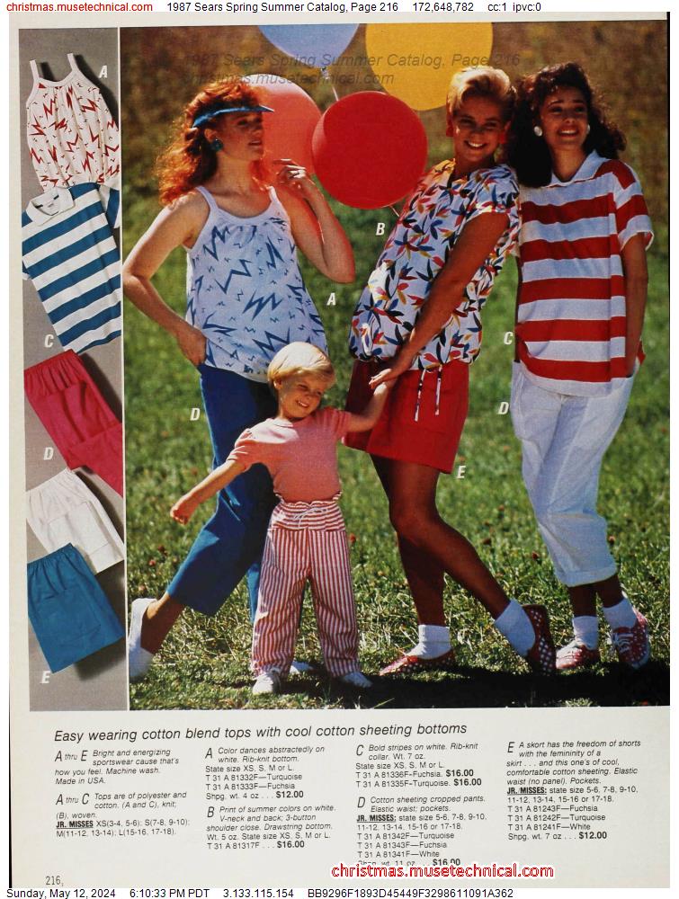 1987 Sears Spring Summer Catalog, Page 216