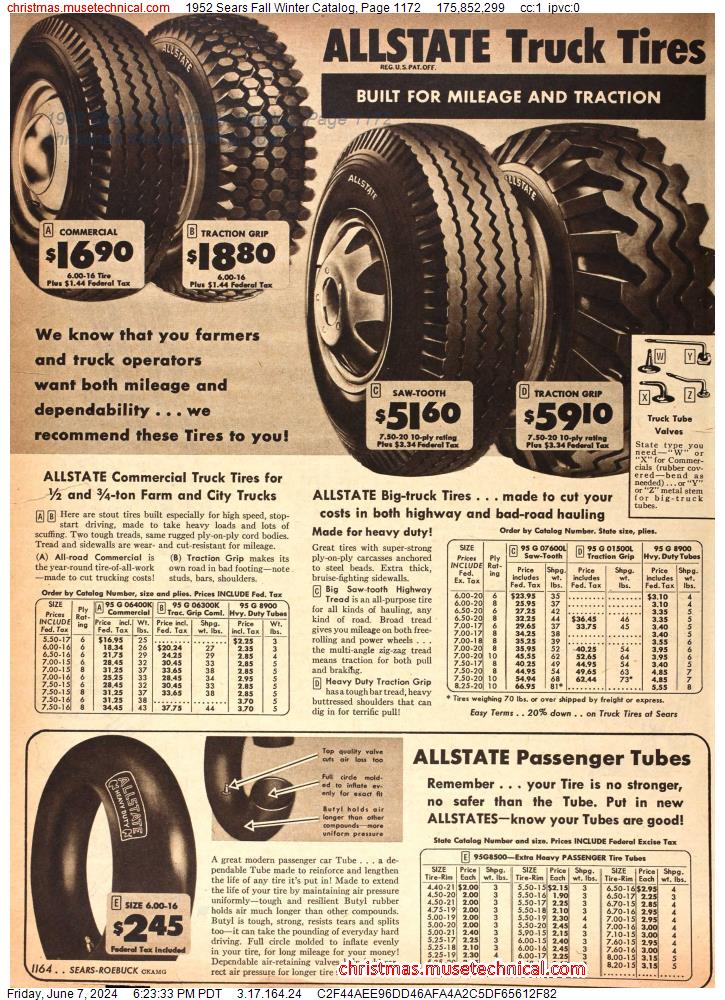 1952 Sears Fall Winter Catalog, Page 1172