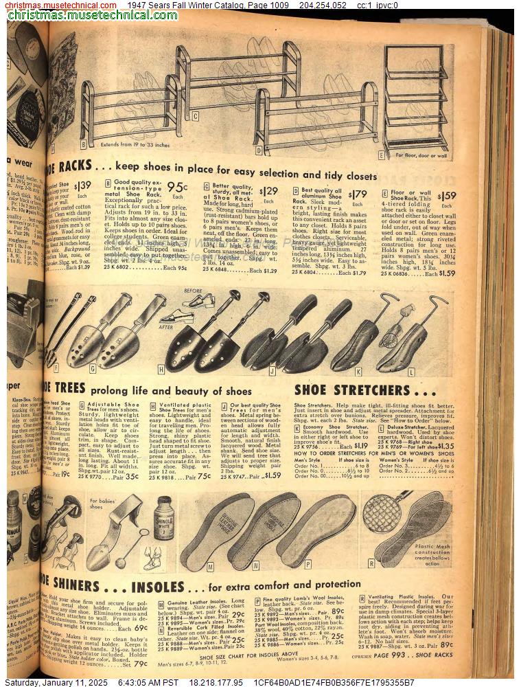 1947 Sears Fall Winter Catalog, Page 1009