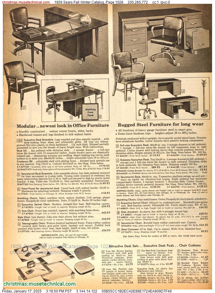 1959 Sears Fall Winter Catalog, Page 1026