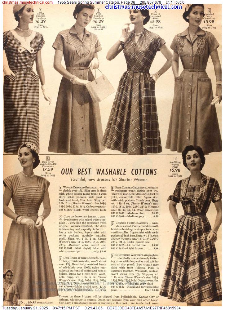 1955 Sears Spring Summer Catalog, Page 36