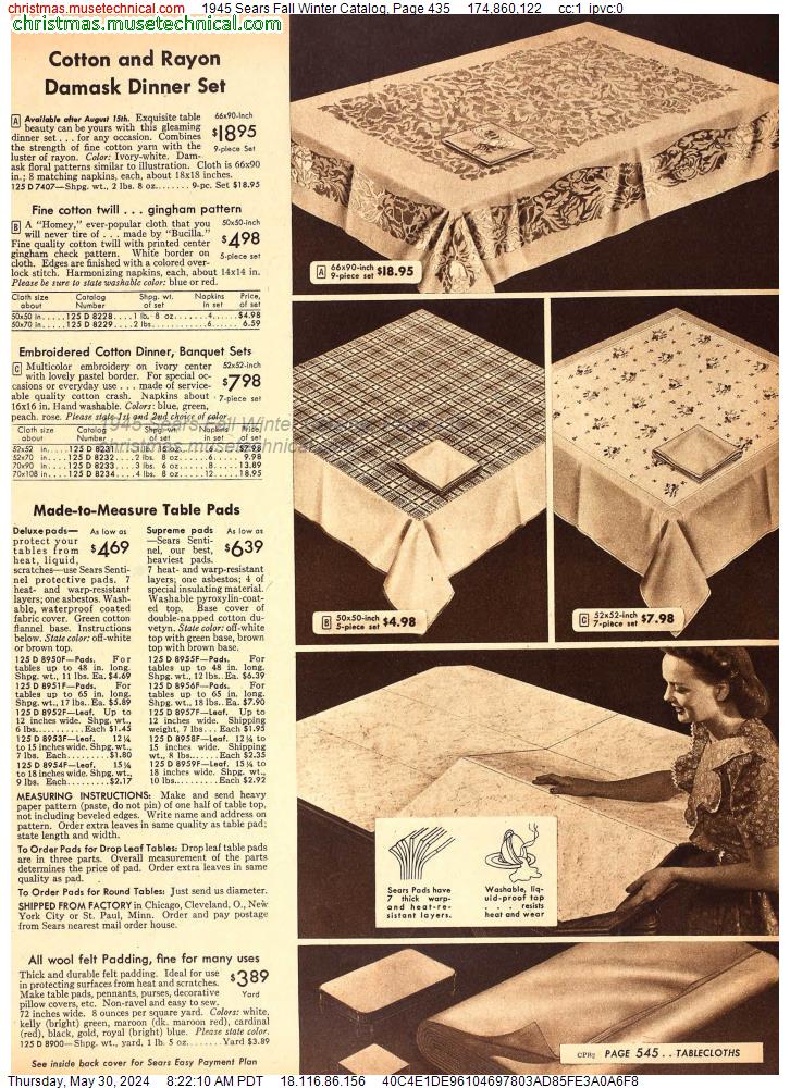 1945 Sears Fall Winter Catalog, Page 435