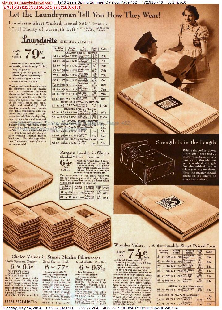 1940 Sears Spring Summer Catalog, Page 452