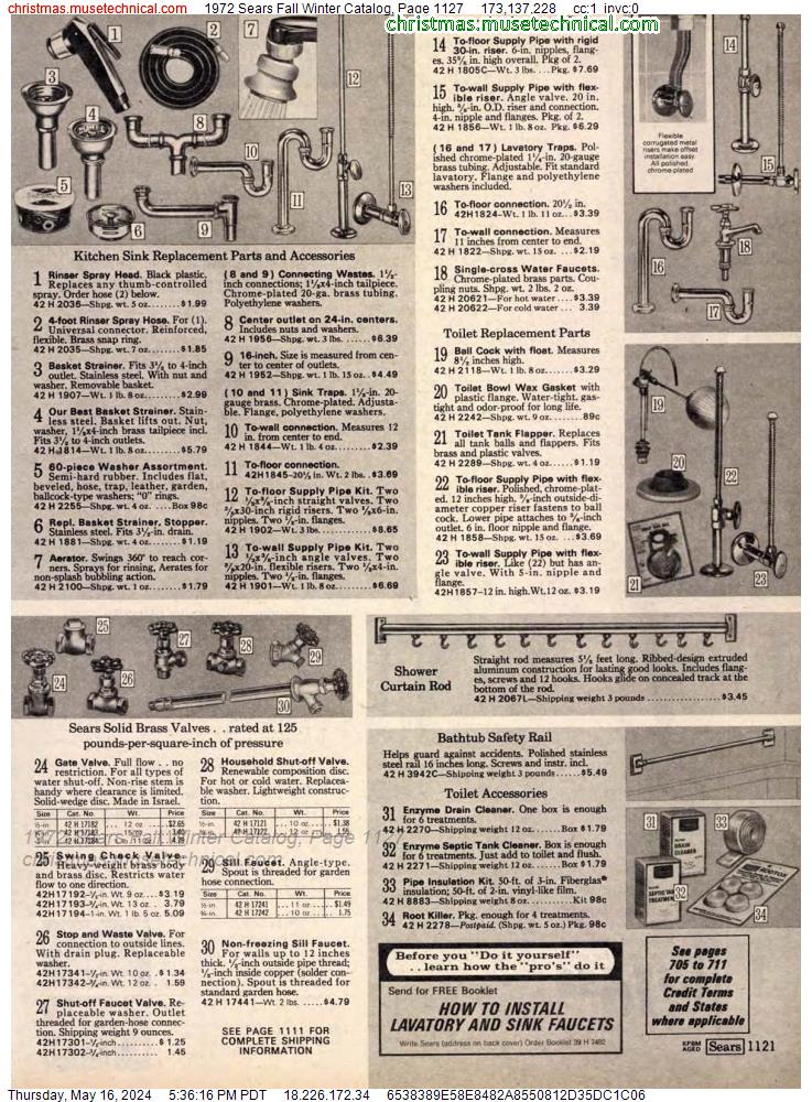 1972 Sears Fall Winter Catalog, Page 1127