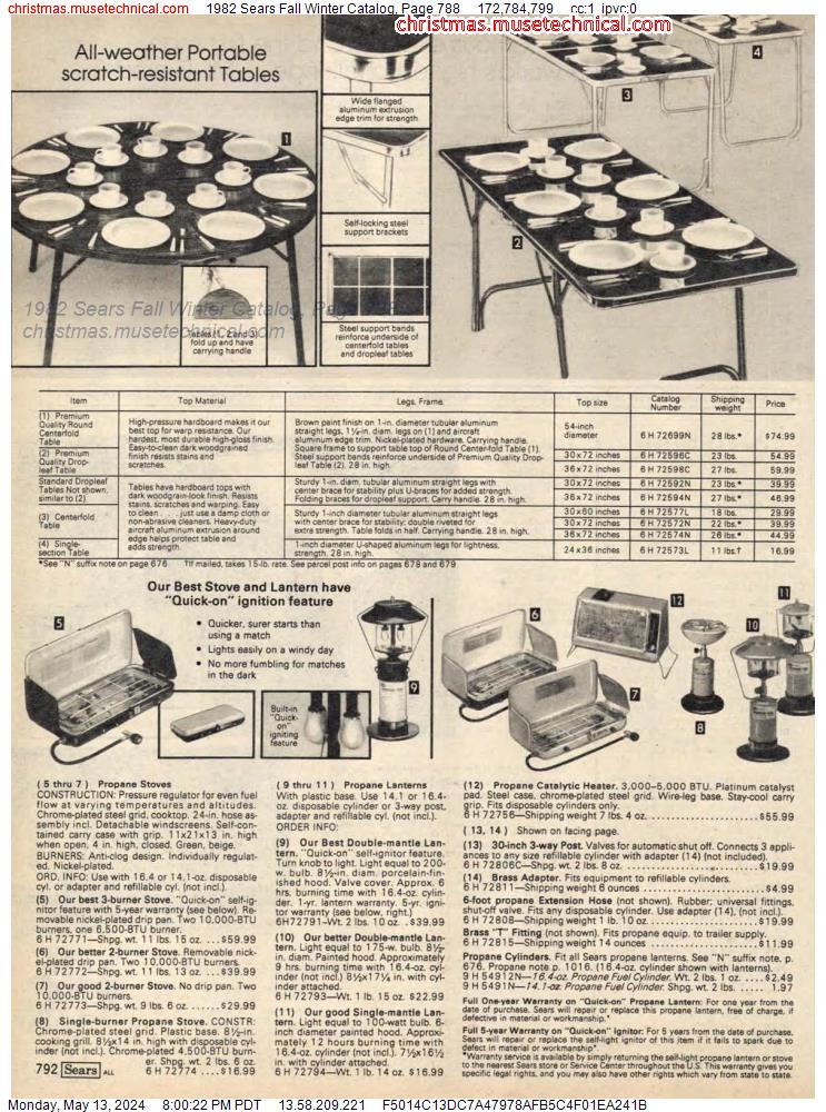 1982 Sears Fall Winter Catalog, Page 788