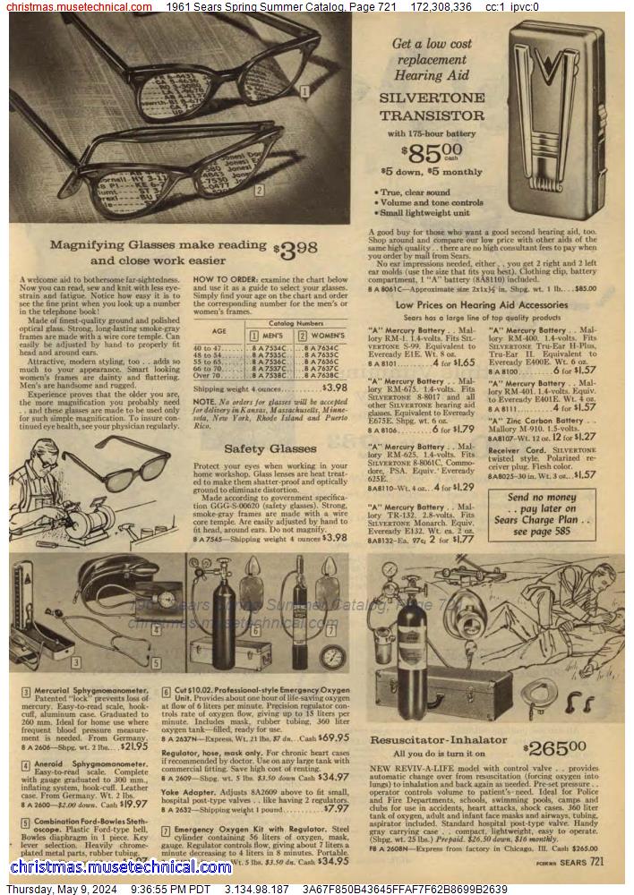 1961 Sears Spring Summer Catalog, Page 721