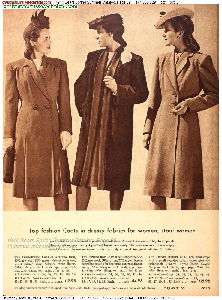 1944 Sears Spring Summer Catalog, Page 89