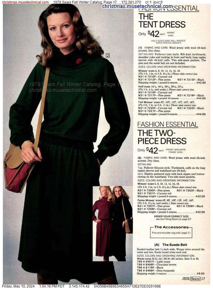 1978 Sears Fall Winter Catalog, Page 17