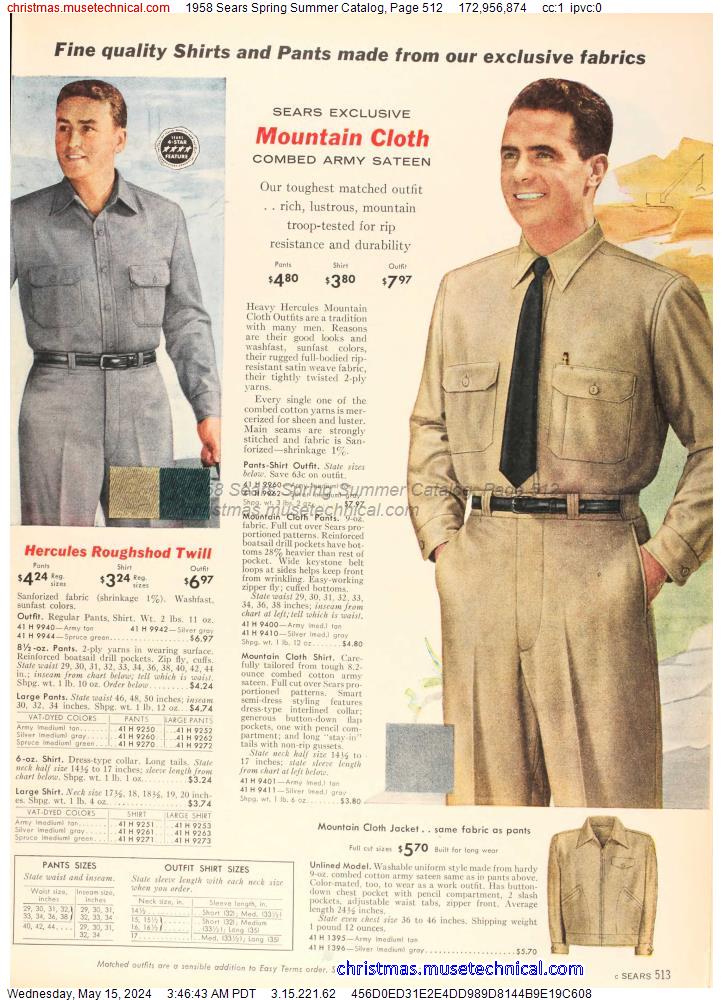 1958 Sears Spring Summer Catalog, Page 512