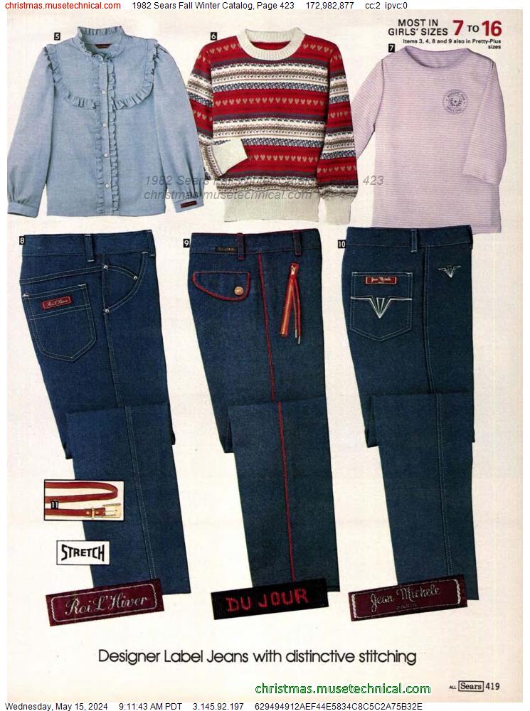 1982 Sears Fall Winter Catalog, Page 423