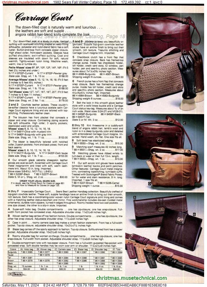 1982 Sears Fall Winter Catalog, Page 18