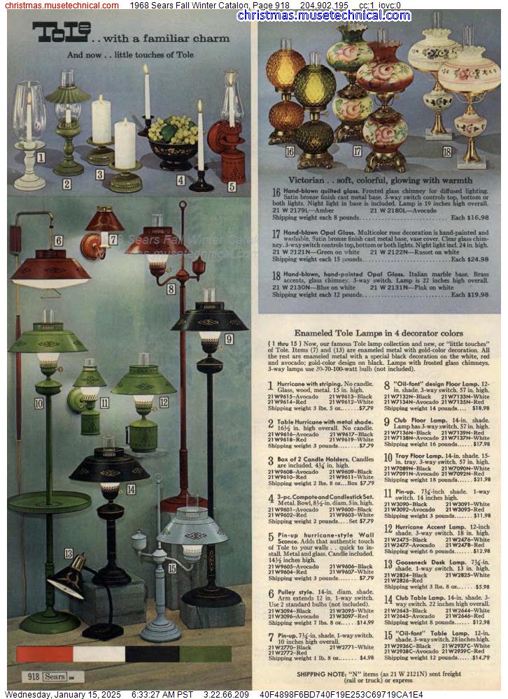 1968 Sears Fall Winter Catalog, Page 918