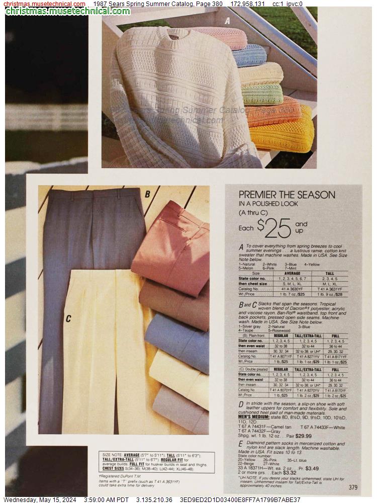 1987 Sears Spring Summer Catalog, Page 380