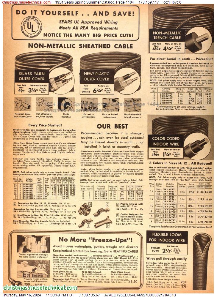 1954 Sears Spring Summer Catalog, Page 1104