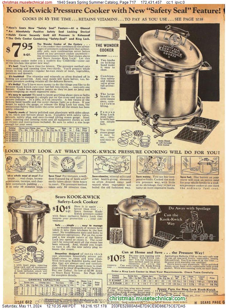 1940 Sears Spring Summer Catalog, Page 717