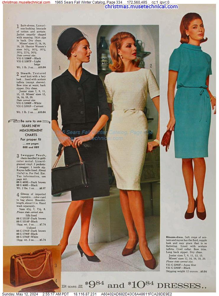 1965 Sears Fall Winter Catalog, Page 334
