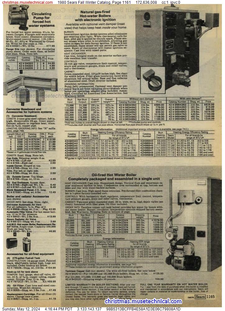 1980 Sears Fall Winter Catalog, Page 1161