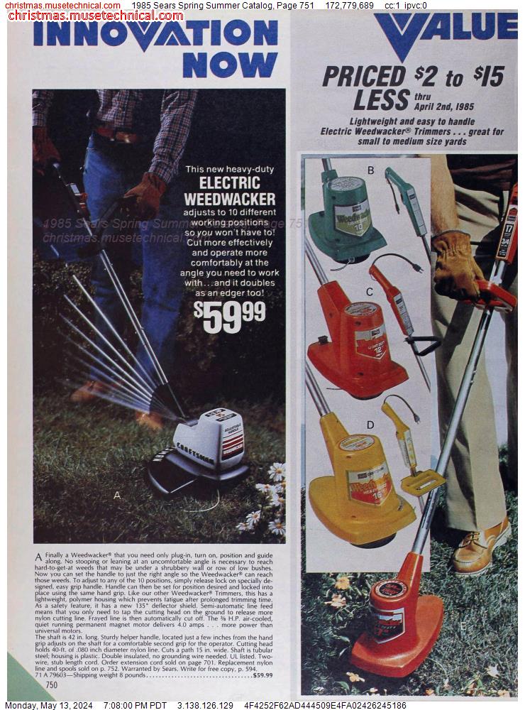 1985 Sears Spring Summer Catalog, Page 751
