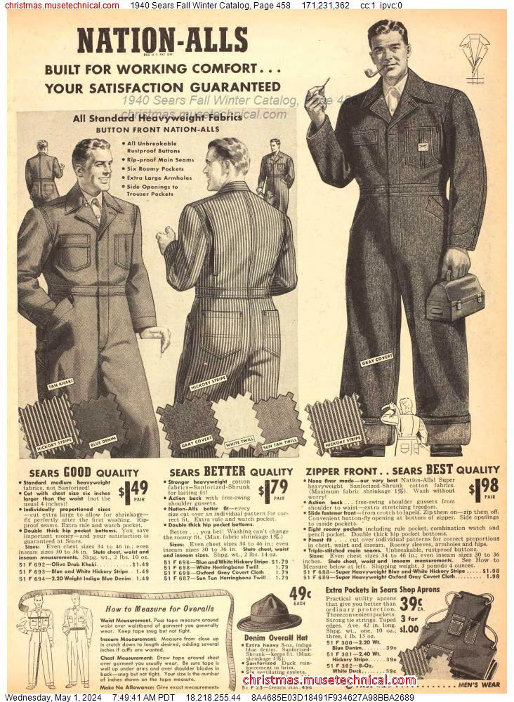 1940 Sears Fall Winter Catalog, Page 458