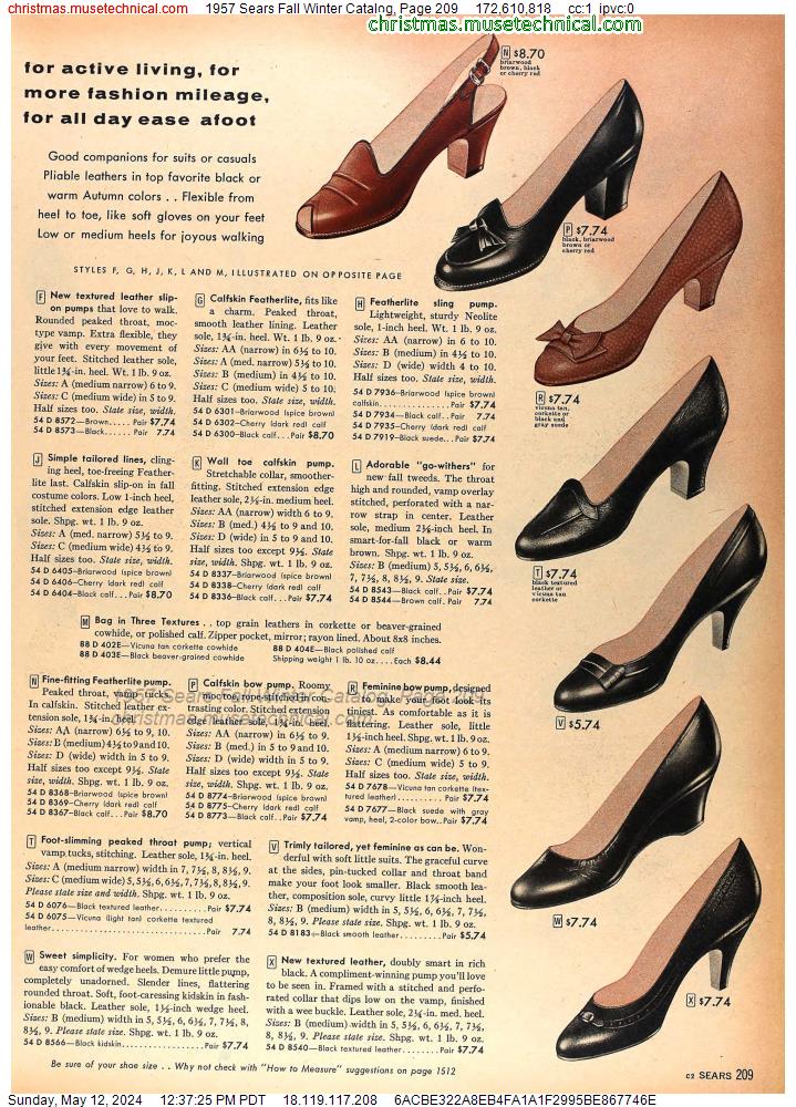 1957 Sears Fall Winter Catalog, Page 209