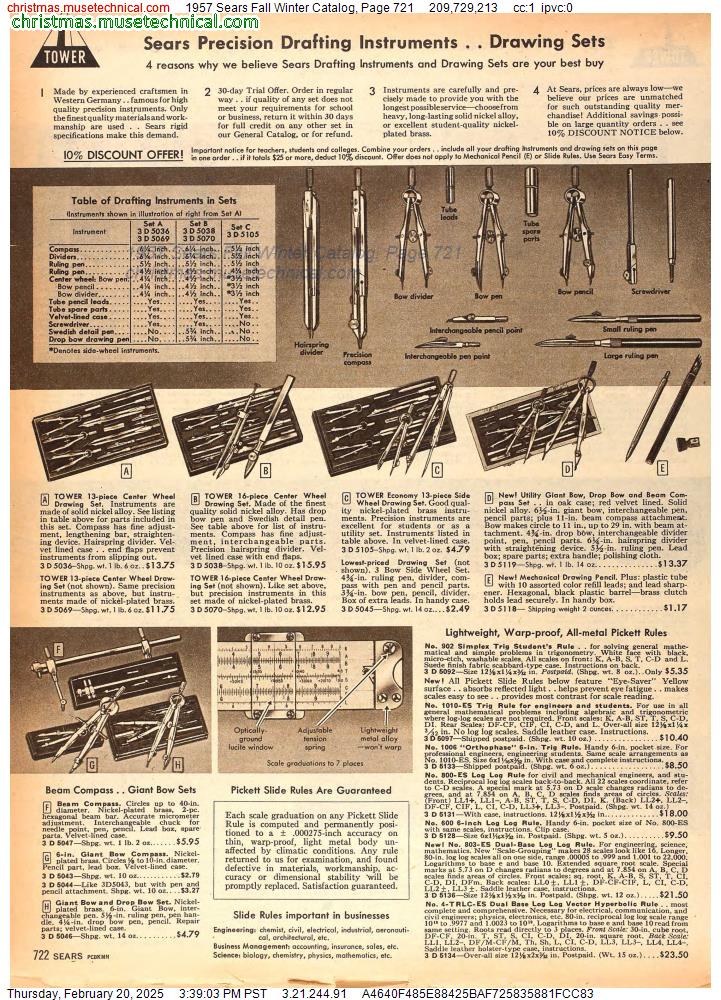 1957 Sears Fall Winter Catalog, Page 721