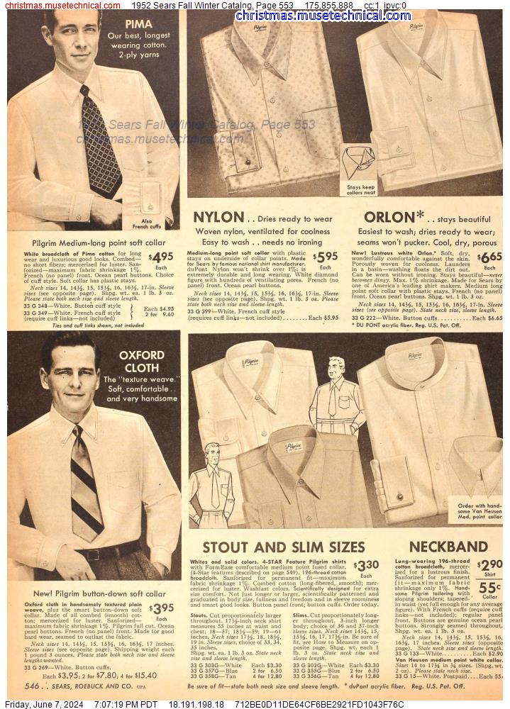 1952 Sears Fall Winter Catalog, Page 553