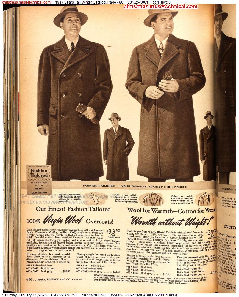 1947 Sears Fall Winter Catalog, Page 486