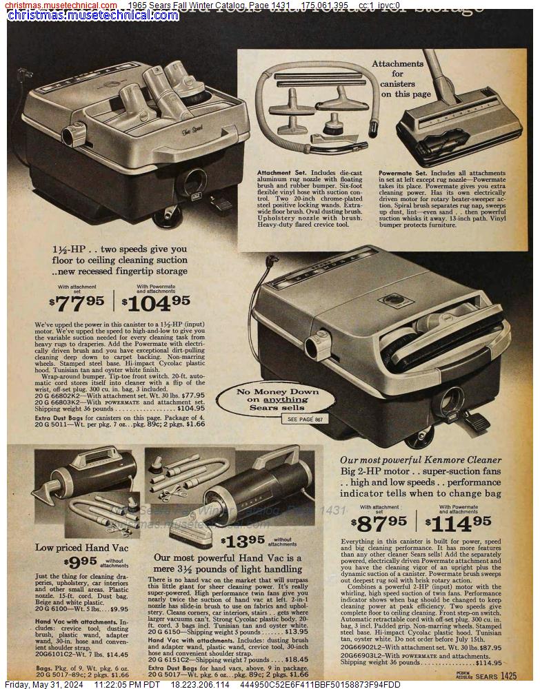 1965 Sears Fall Winter Catalog, Page 1431