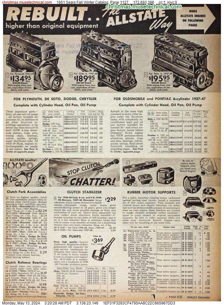 1951 Sears Fall Winter Catalog, Page 1127