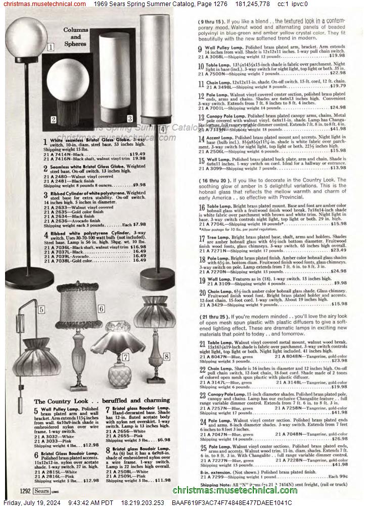 1969 Sears Spring Summer Catalog, Page 1276