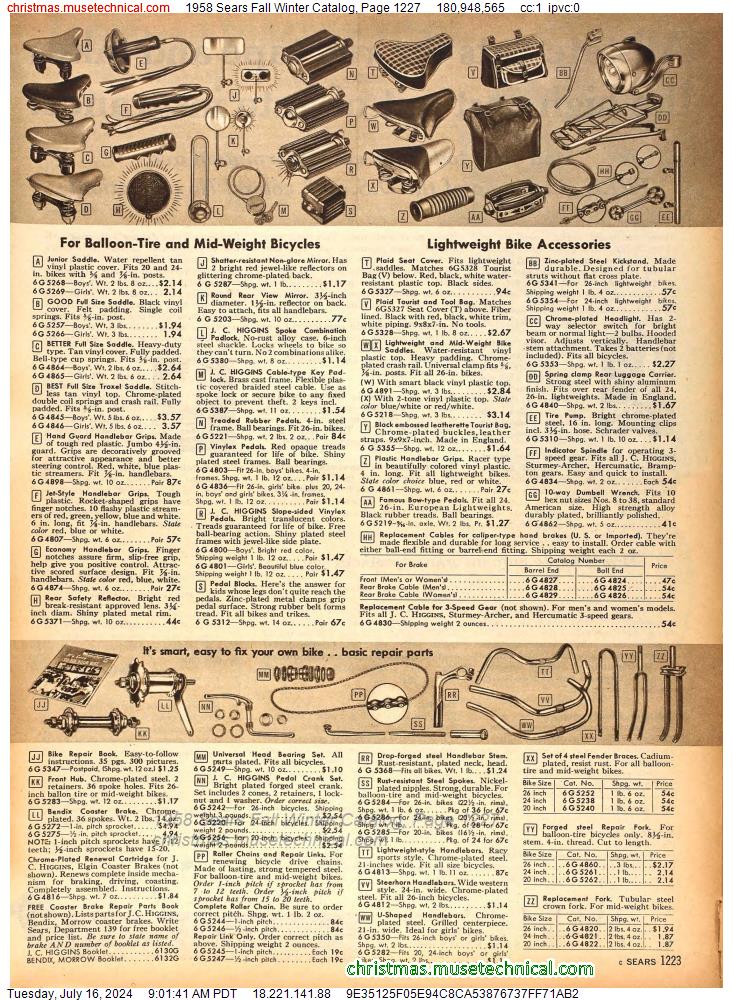 1958 Sears Fall Winter Catalog, Page 1227