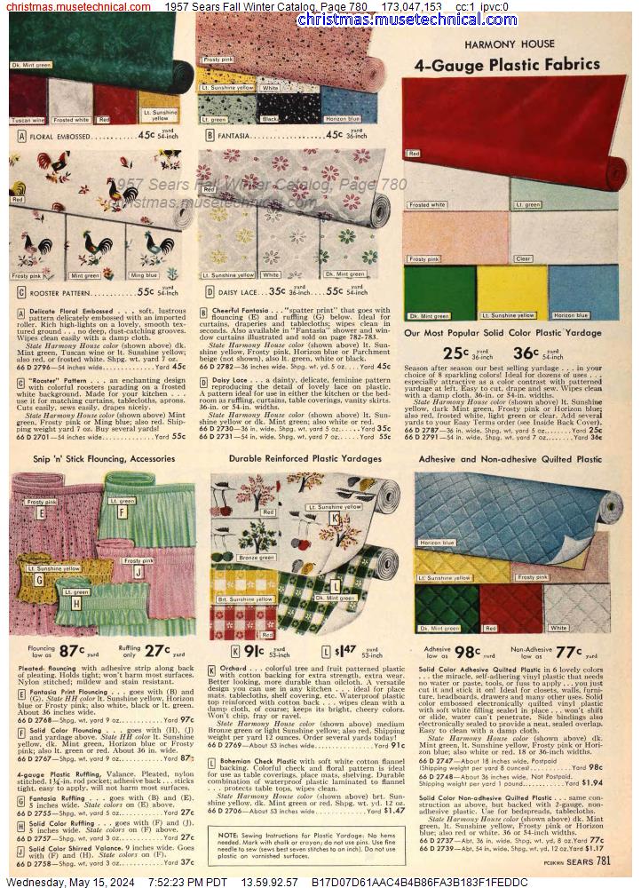 1957 Sears Fall Winter Catalog, Page 780