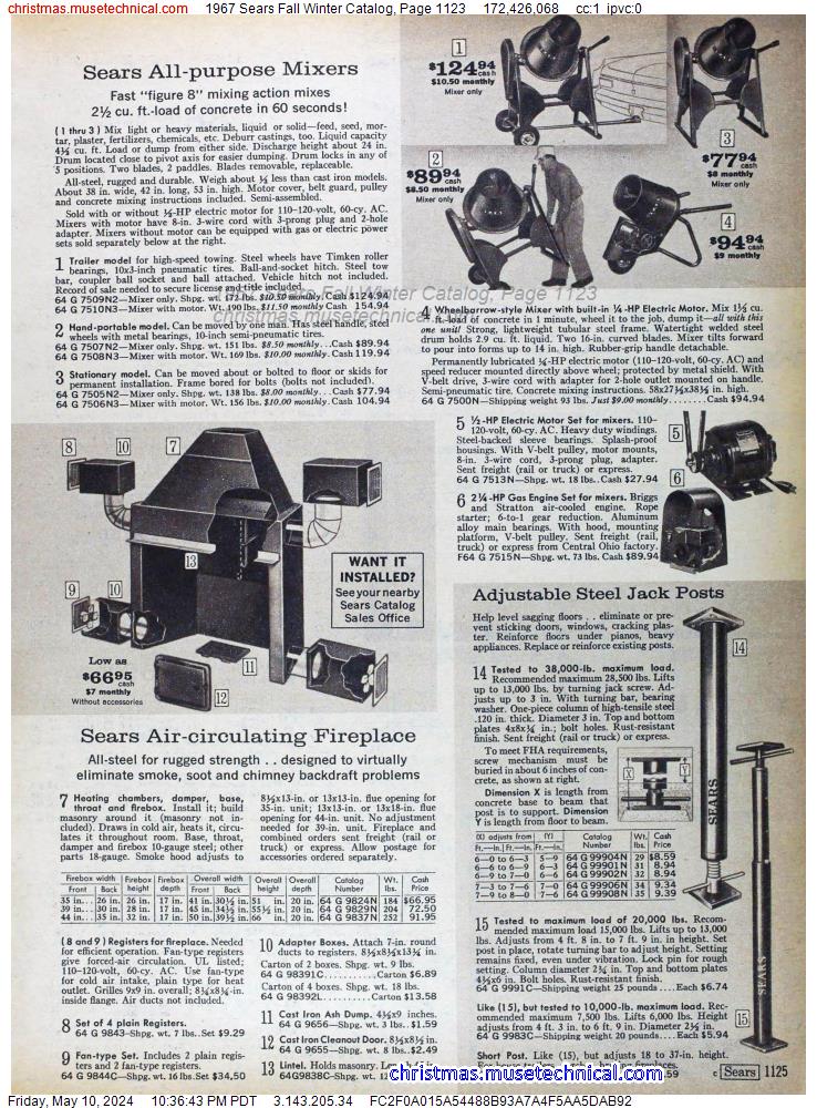 1967 Sears Fall Winter Catalog, Page 1123