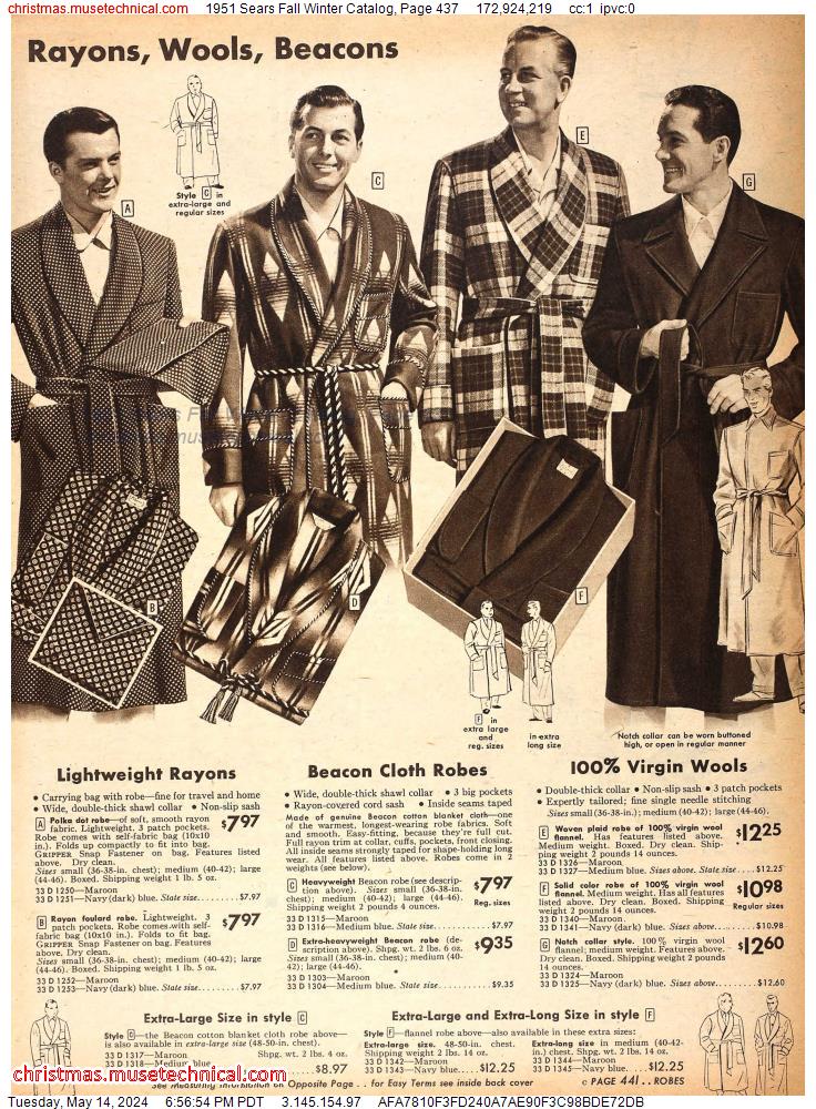 1951 Sears Fall Winter Catalog, Page 437