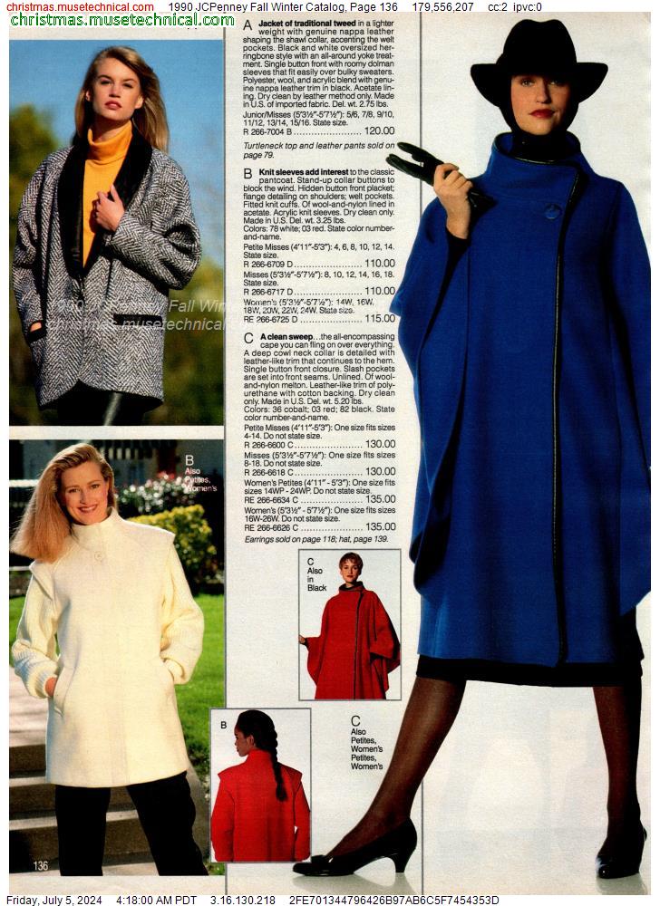 1990 JCPenney Fall Winter Catalog, Page 136